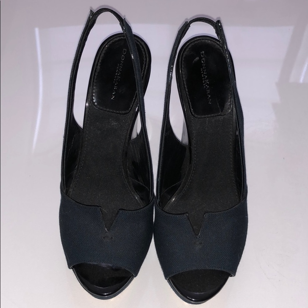 DKNY Italian Sling Back Wedge Sandals